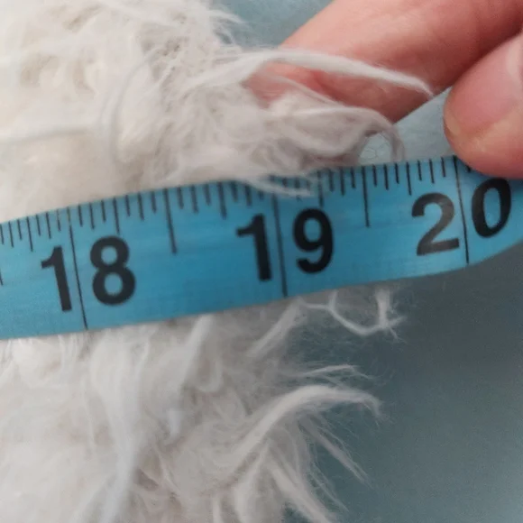 Faux Fur Cardigan Vest M White Brown Faux Suede Boho Chic Cabincore Open Front - Picture 9 of 10